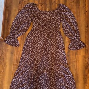 Very J Purple Floral Long Sleeve Dress